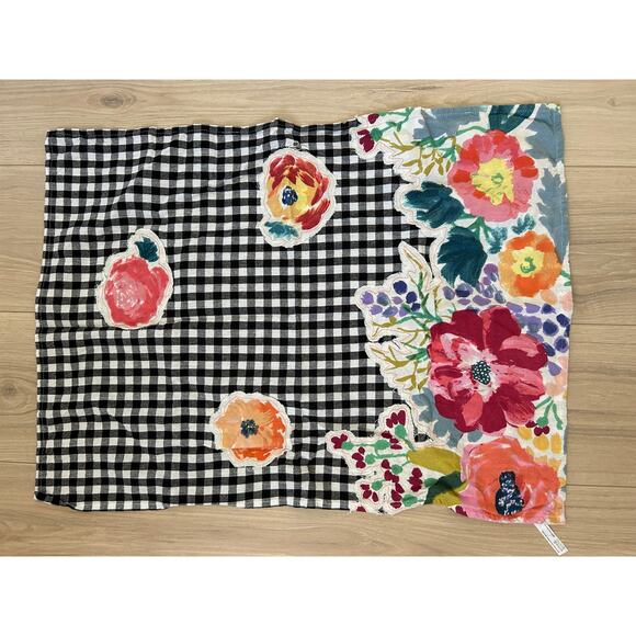 NWOT Anthropologie Apron Floral Black Check & Tea Towel - Picture 8 of 11